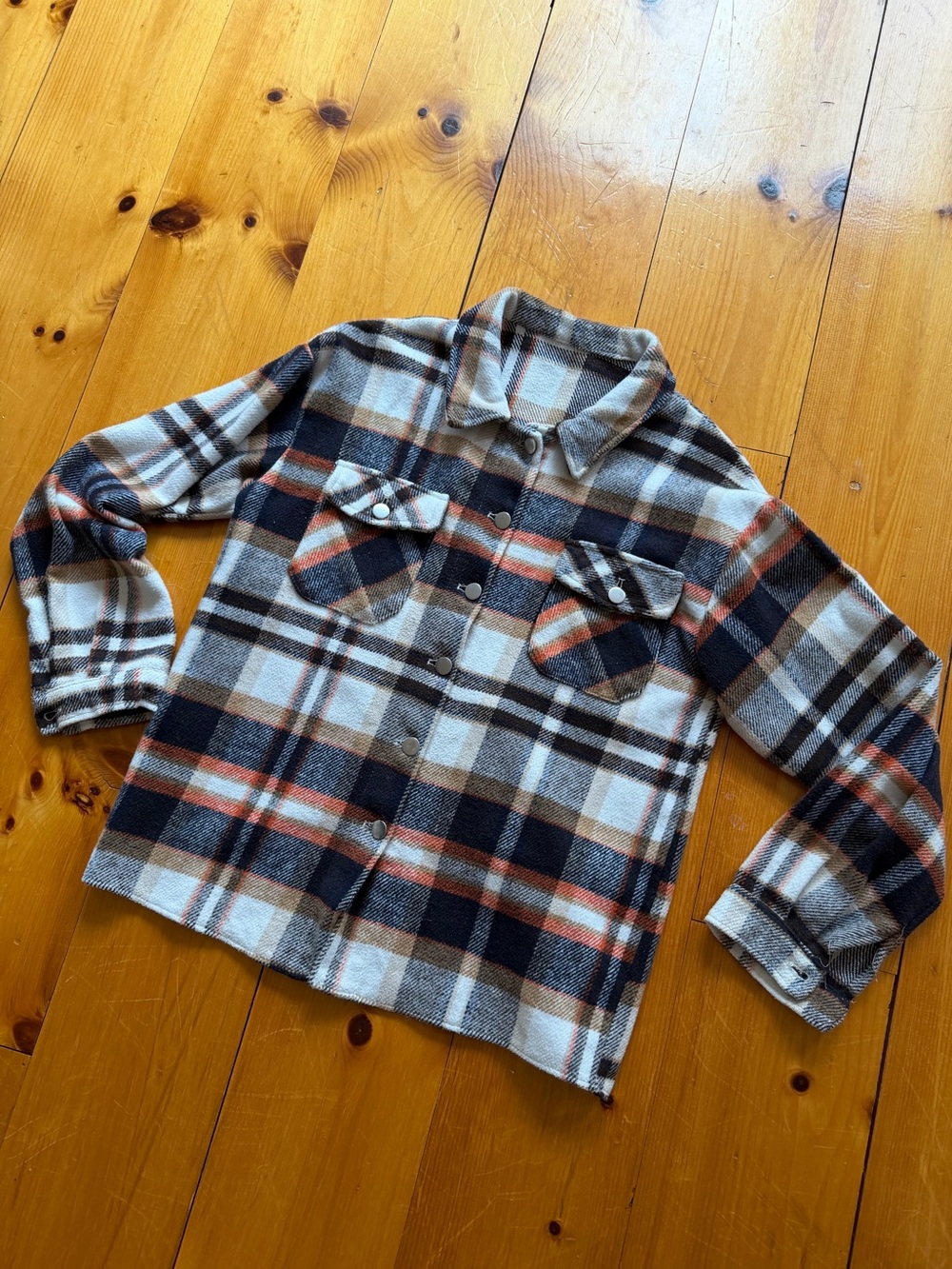 Zara Plaid Button Up Shacket